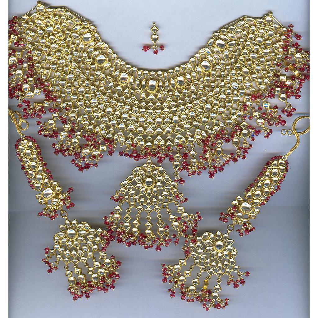 GOLD HALF SET ROUND KUNDAN EXCLUSIVE