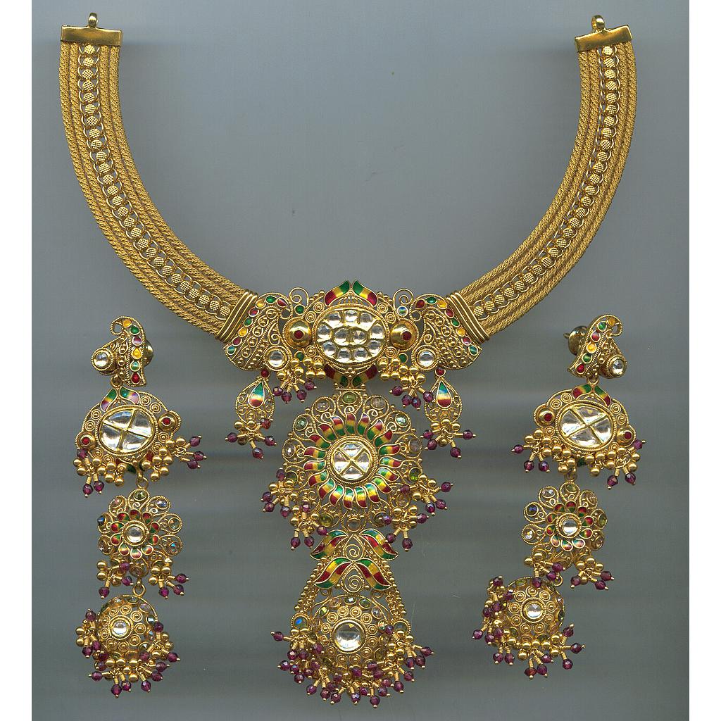 GOLD HALF SET ROUND KUNDAN EXCLUSIVE
