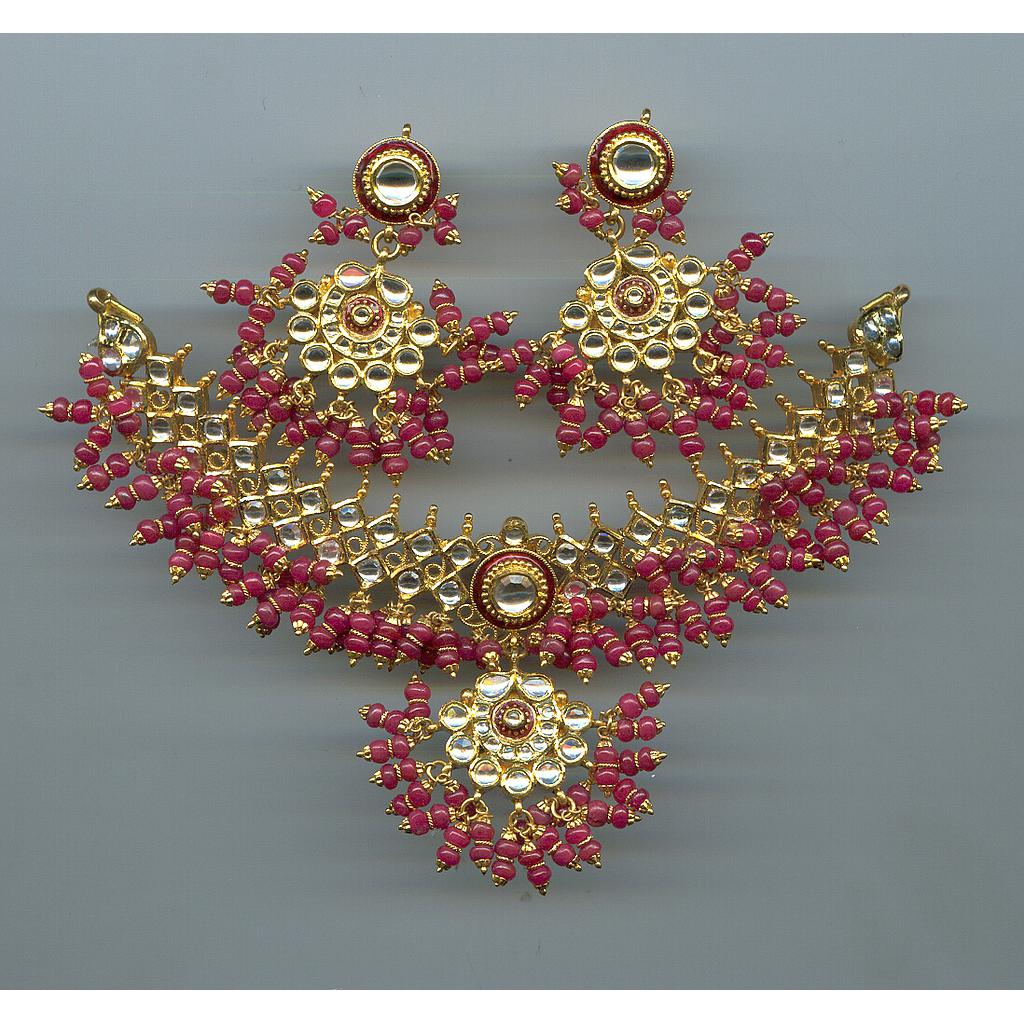 GOLD HALF SET ROUND KUNDAN EXCLUSIVE