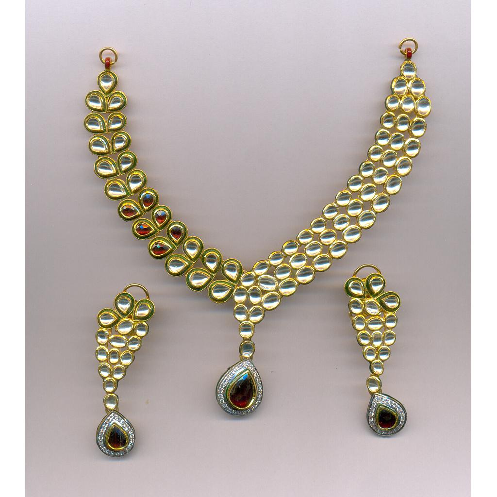 GOLD HALF SET ROUND KUNDAN EXCLUSIVE