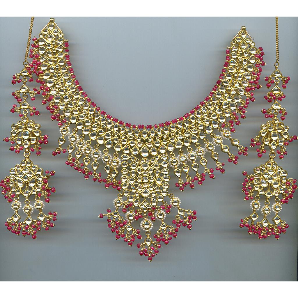 GOLD HALF SET ROUND KUNDAN EXCLUSIVE