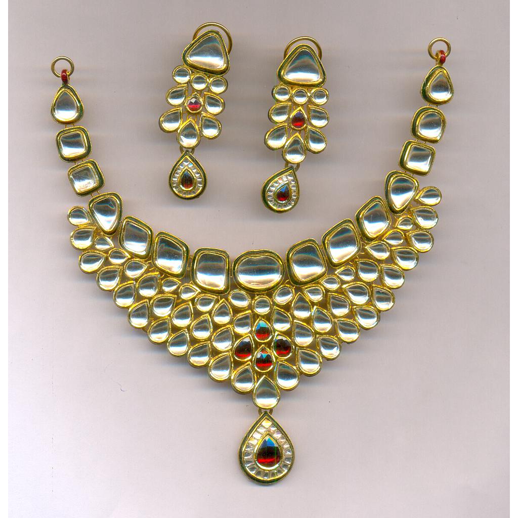 GOLD HALF SET ROUND KUNDAN EXCLUSIVE