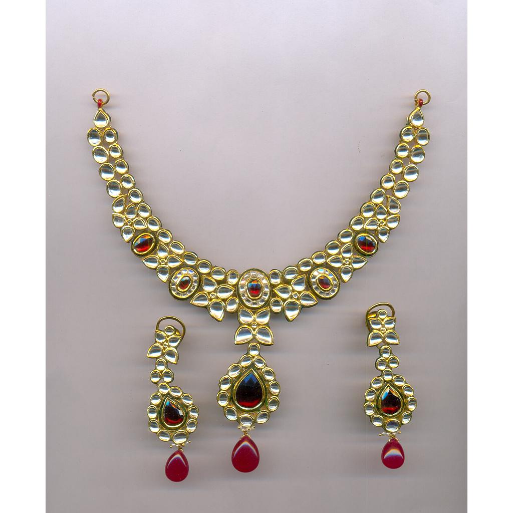 GOLD HALF SET ROUND KUNDAN EXCLUSIVE