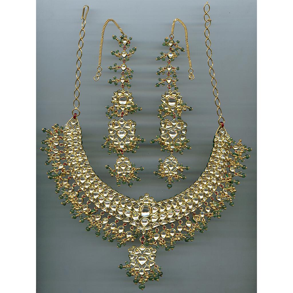 GOLD HALF SET ROUND KUNDAN EXCLUSIVE