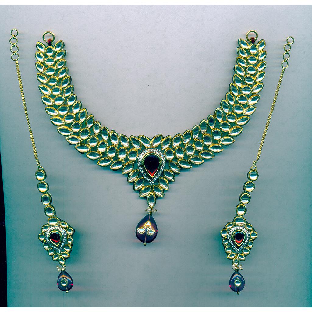 GOLD HALF SET ROUND KUNDAN EXCLUSIVE