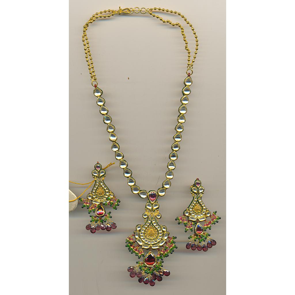 GOLD HALF SET ROUND KUNDAN EXCLUSIVE