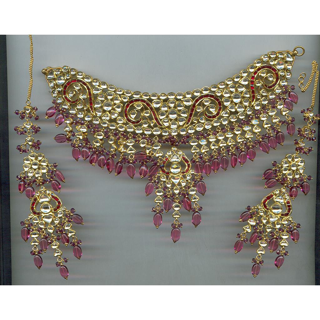 GOLD HALF SET ROUND KUNDAN EXCLUSIVE