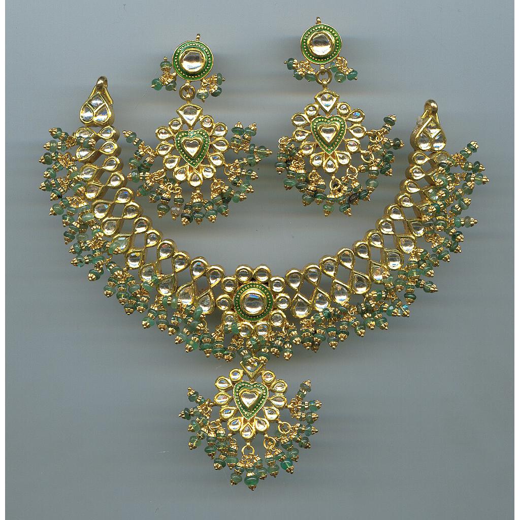 GOLD HALF SET ROUND KUNDAN EXCLUSIVE