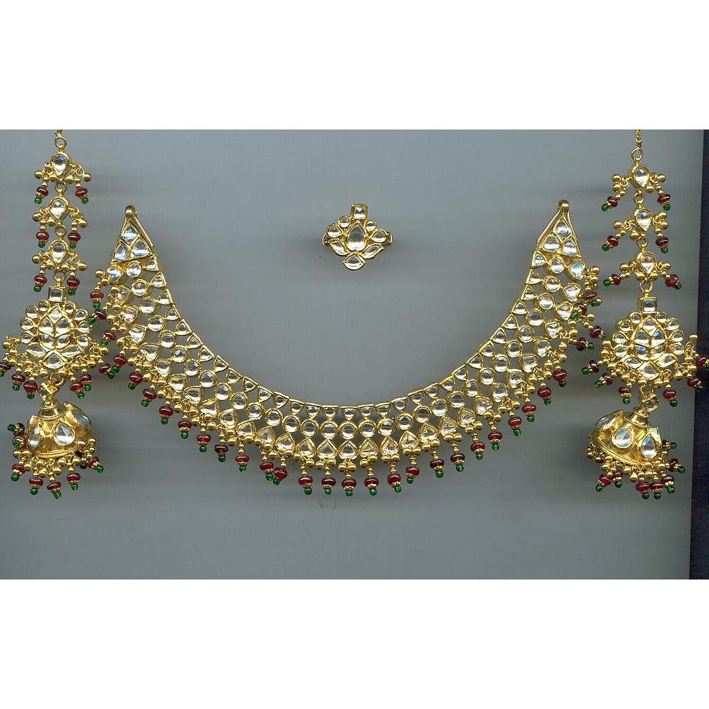 GOLD HALF SET ROUND KUNDAN EXCLUSIVE