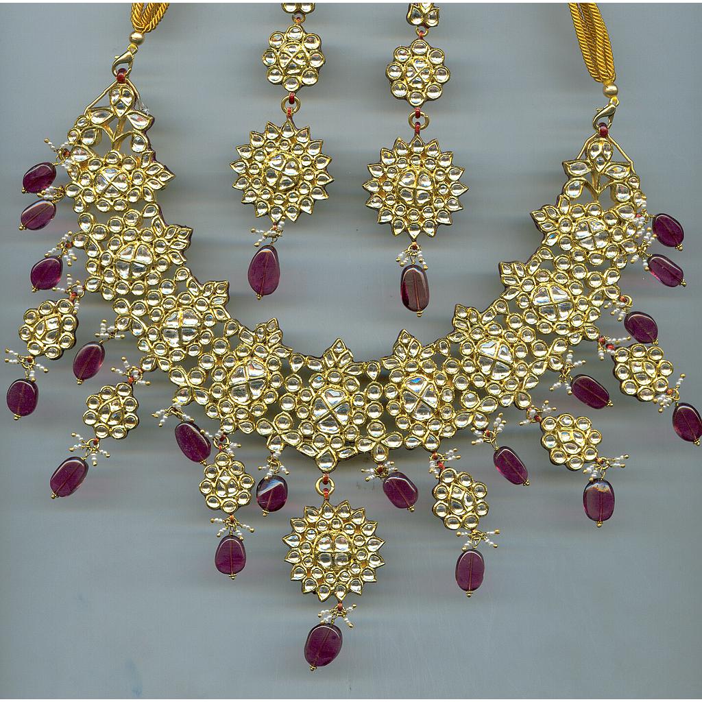GOLD HALF SET ROUND KUNDAN EXCLUSIVE