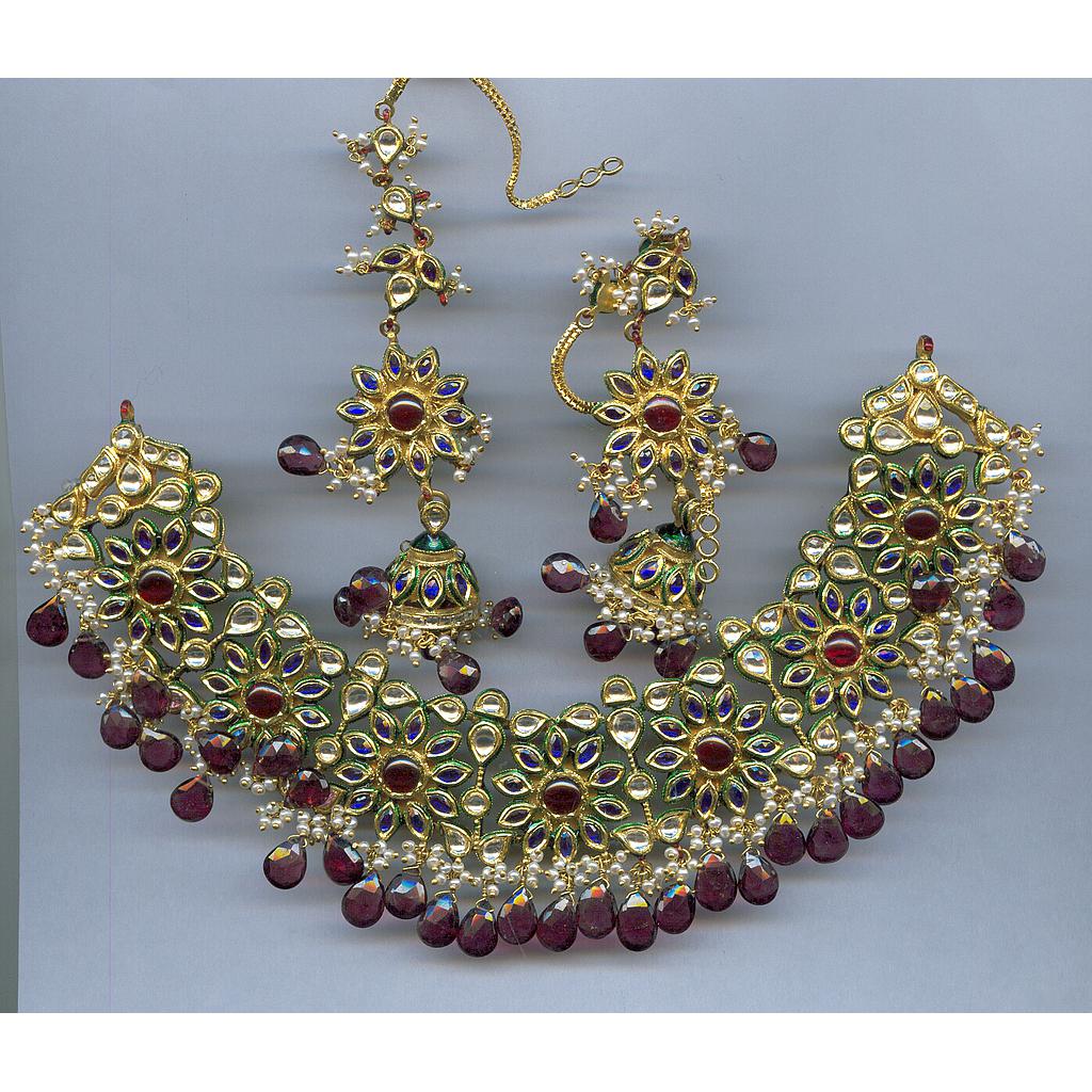 GOLD HALF SET ROUND KUNDAN EXCLUSIVE