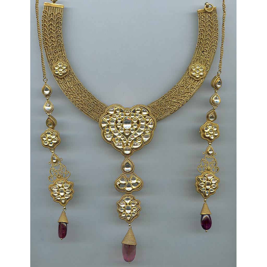 GOLD HALF SET ROUND KUNDAN EXCLUSIVE