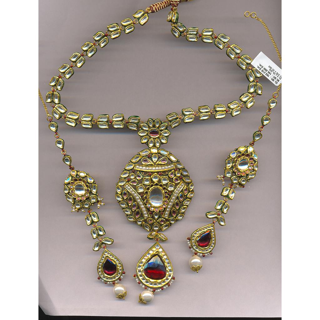 GOLD HALF SET ROUND KUNDAN EXCLUSIVE