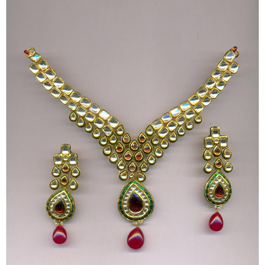 GOLD HALF SET ROUND KUNDAN EXCLUSIVE