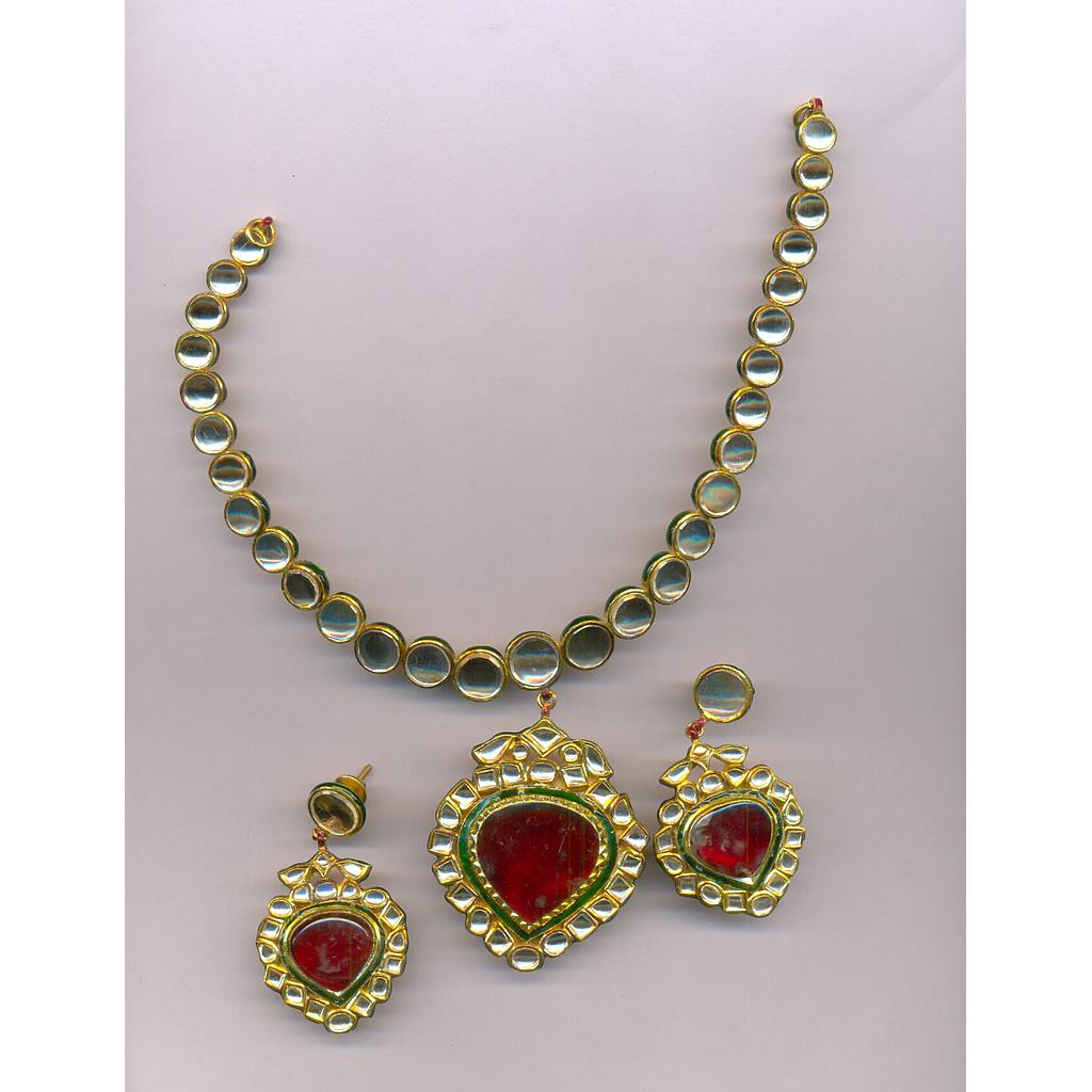 GOLD HALF SET ROUND KUNDAN EXCLUSIVE