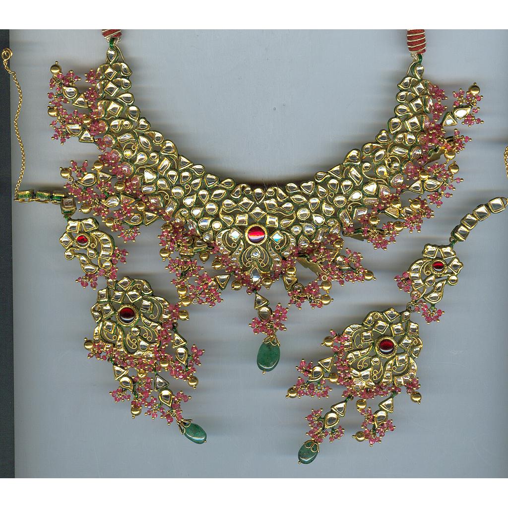 GOLD HALF SET ROUND KUNDAN EXCLUSIVE