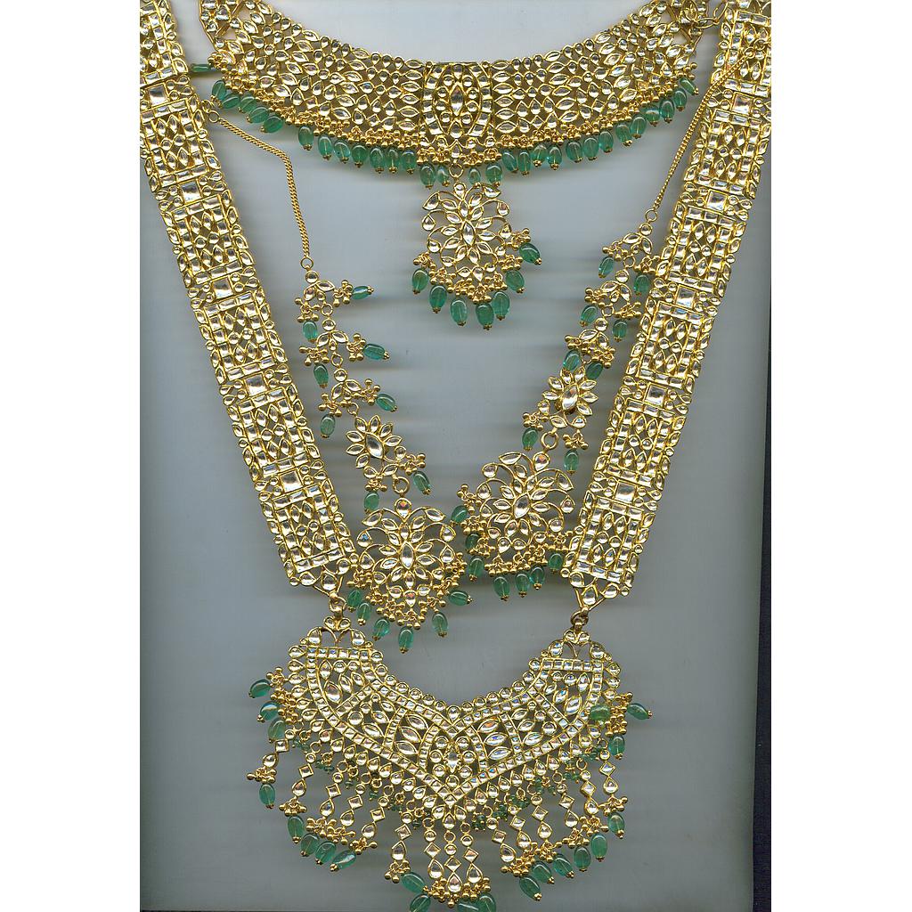 GOLD HALF SET ROUND KUNDAN EXCLUSIVE