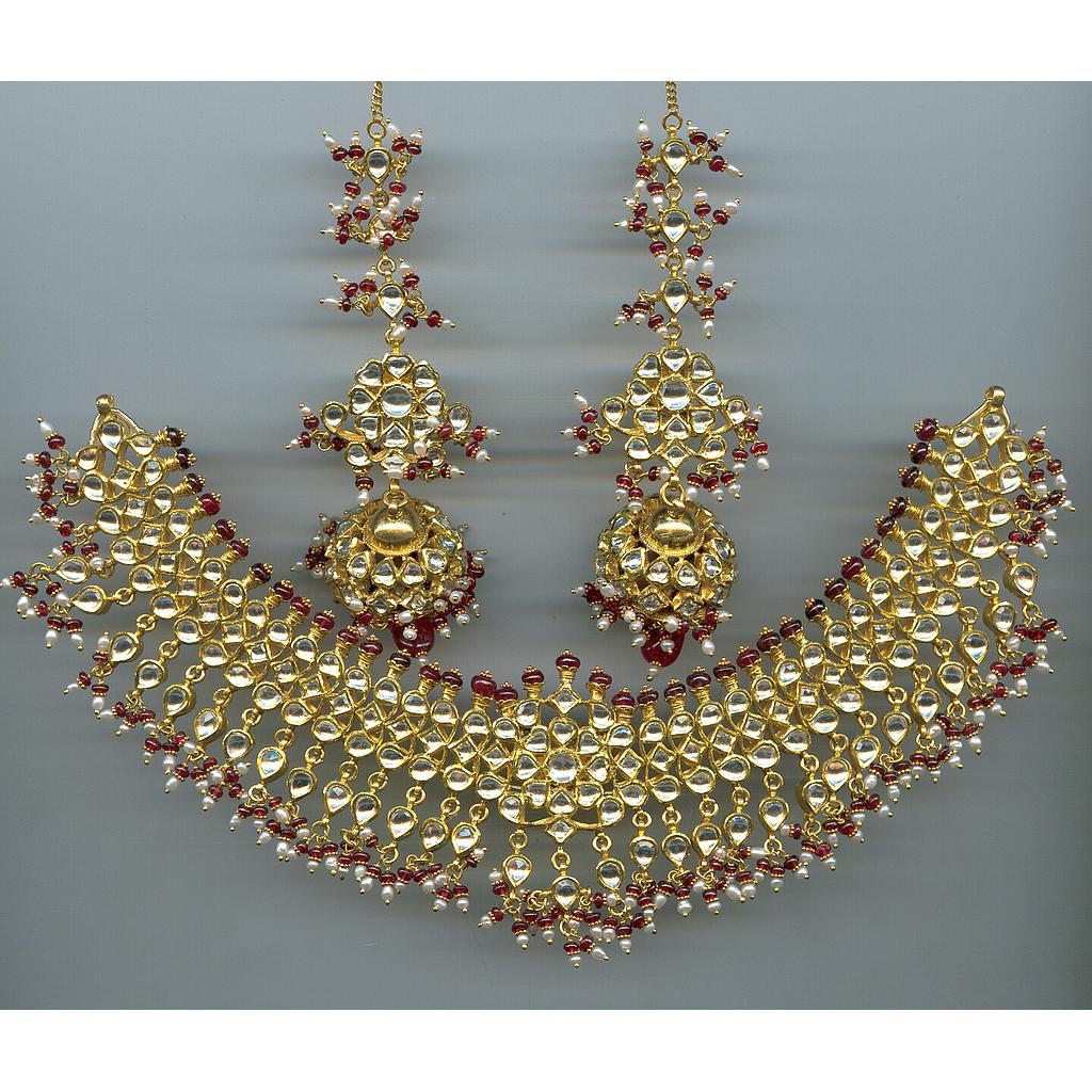 GOLD HALF SET ROUND KUNDAN EXCLUSIVE