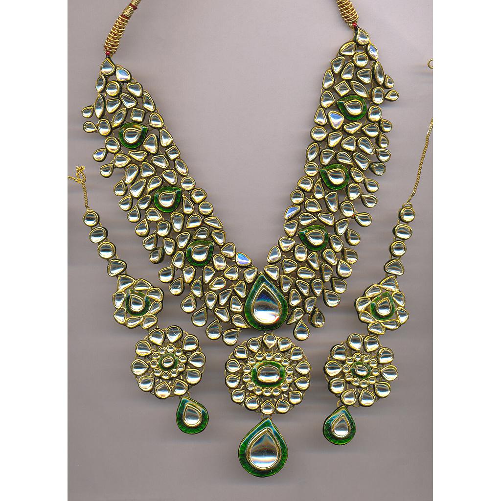 GOLD HALF SET ROUND KUNDAN EXCLUSIVE