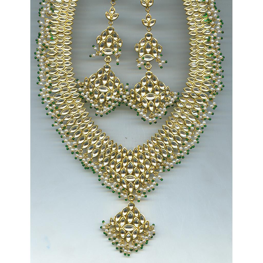 GOLD HALF SET ROUND KUNDAN EXCLUSIVE