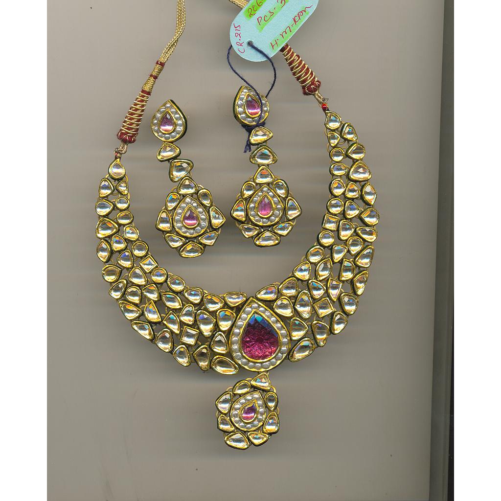 GOLD HALF SET ROUND KUNDAN EXCLUSIVE