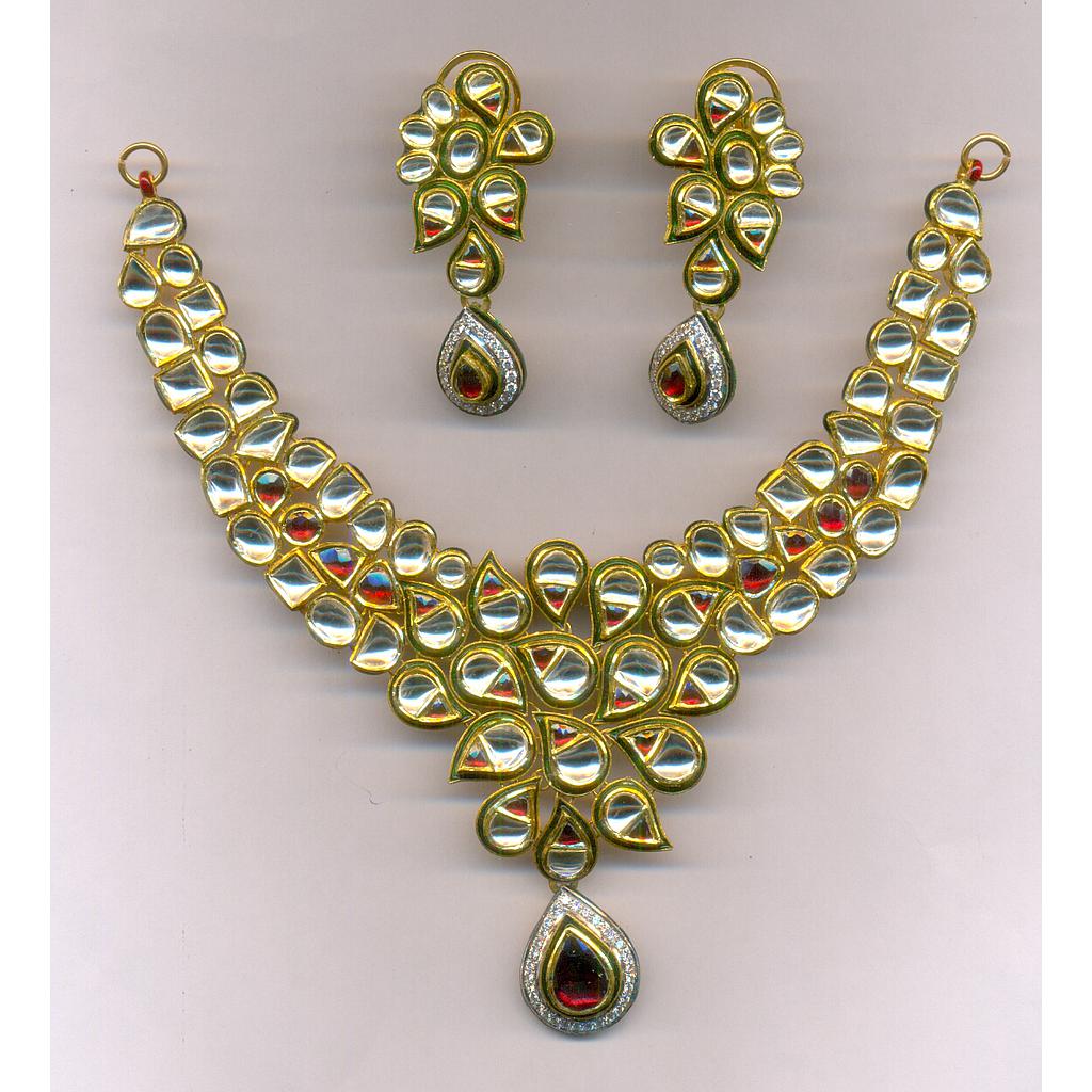 GOLD HALF SET ROUND KUNDAN EXCLUSIVE