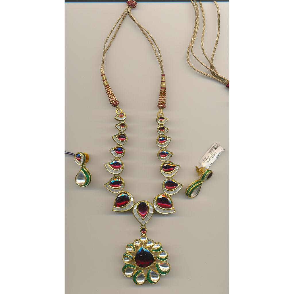 GOLD HALF SET ROUND KUNDAN EXCLUSIVE