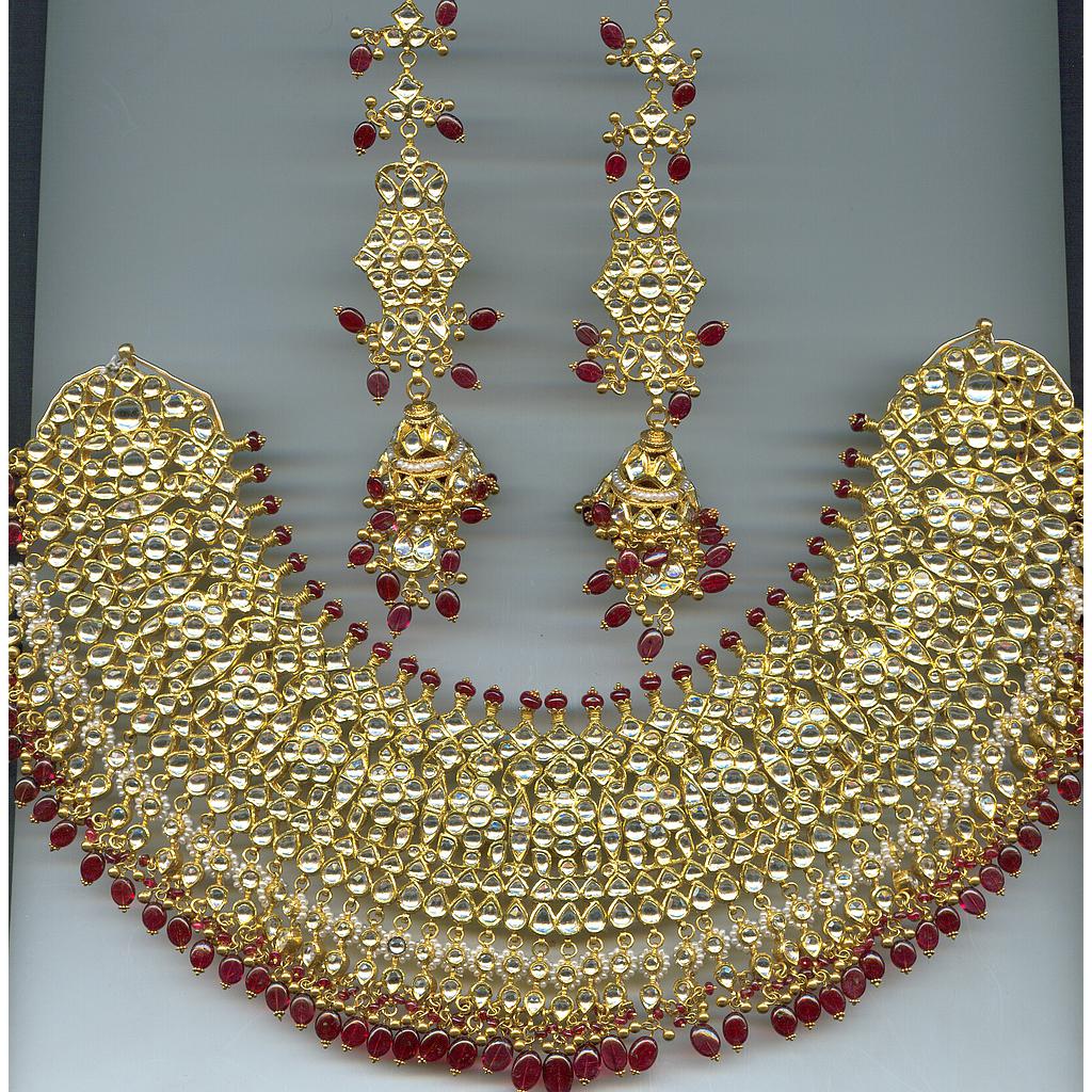 GOLD HALF SET ROUND KUNDAN EXCLUSIVE