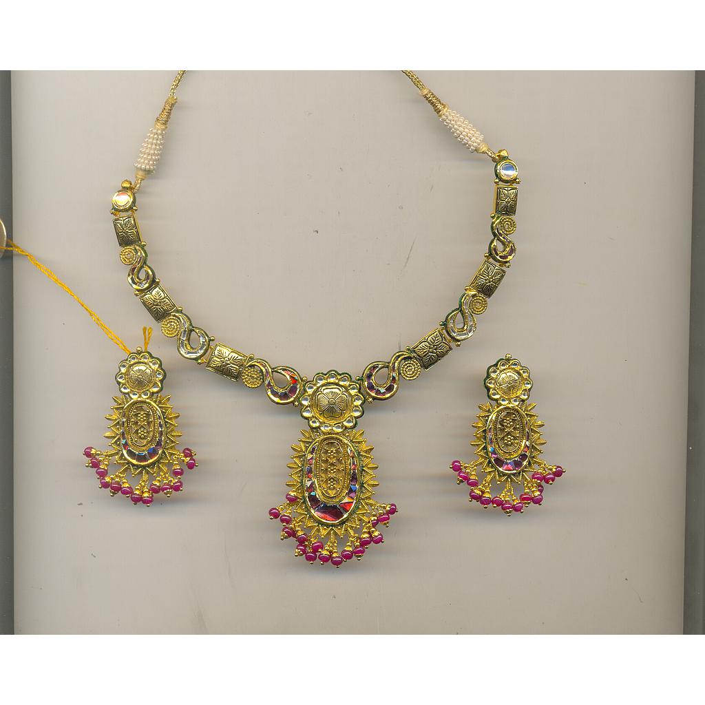 GOLD HALF SET ROUND KUNDAN EXCLUSIVE