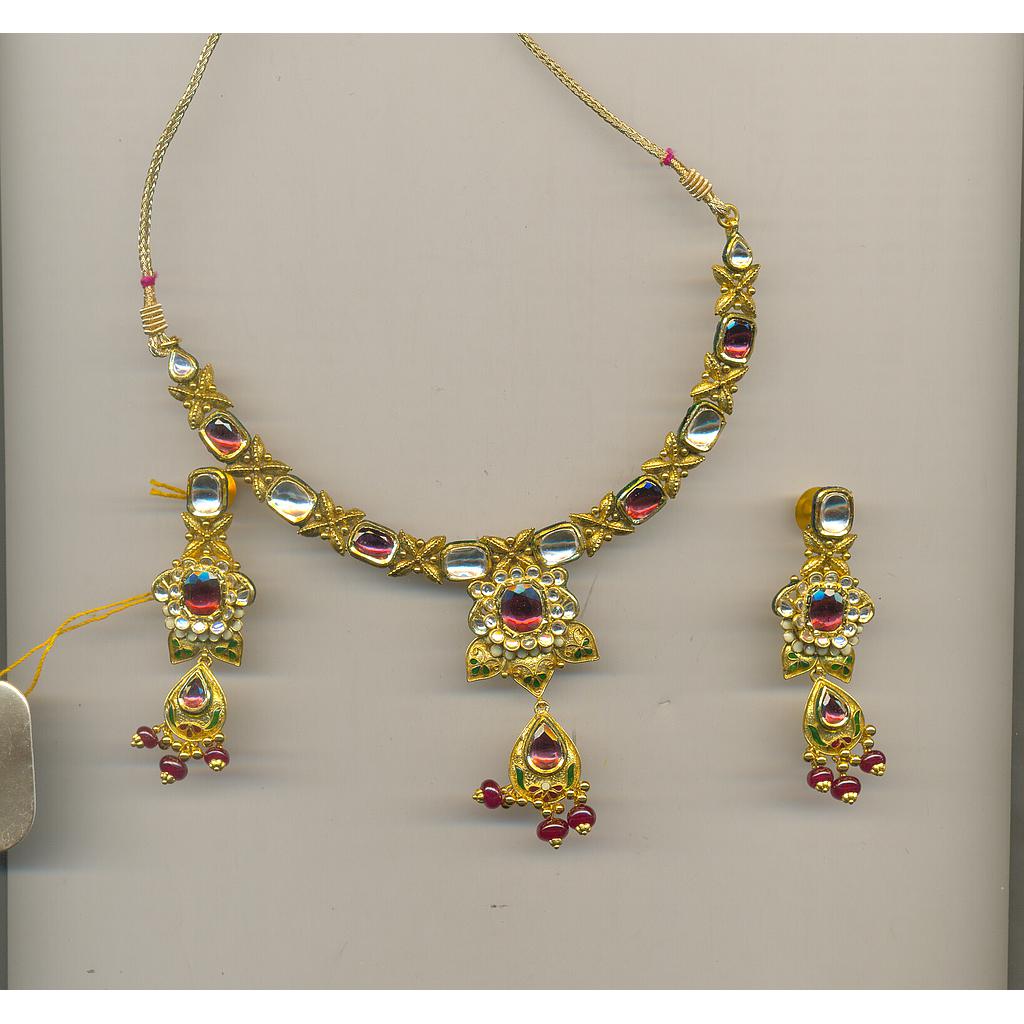GOLD HALF SET ROUND KUNDAN EXCLUSIVE