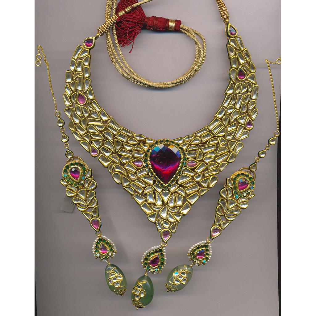 GOLD HALF SET ROUND KUNDAN EXCLUSIVE