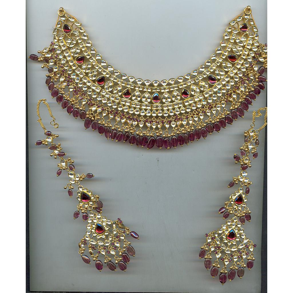 GOLD HALF SET ROUND KUNDAN EXCLUSIVE