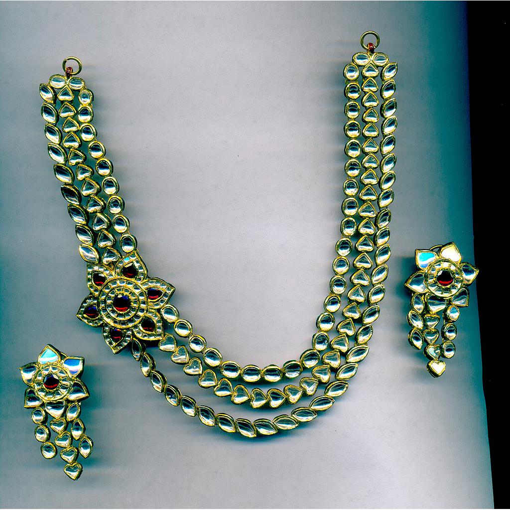 GOLD HALF SET ROUND KUNDAN EXCLUSIVE