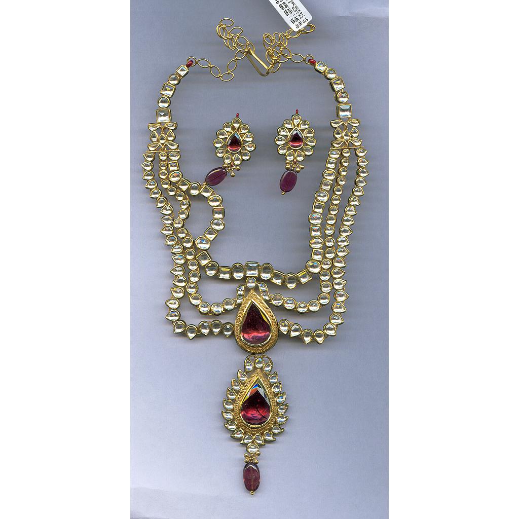 GOLD HALF SET ROUND KUNDAN EXCLUSIVE