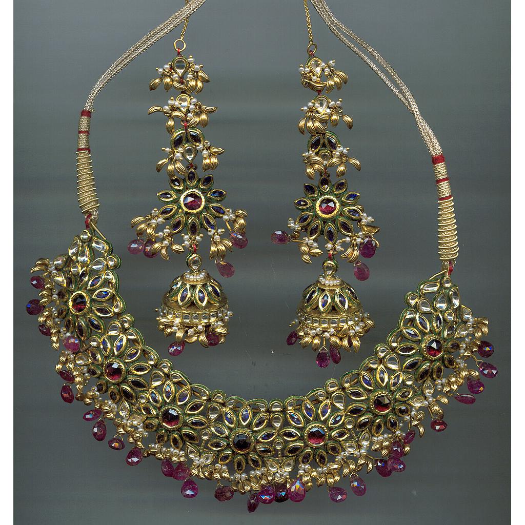 GOLD HALF SET ROUND KUNDAN EXCLUSIVE