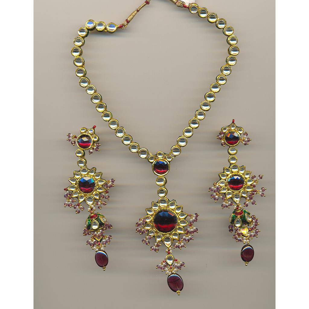 GOLD HALF SET ROUND KUNDAN EXCLUSIVE