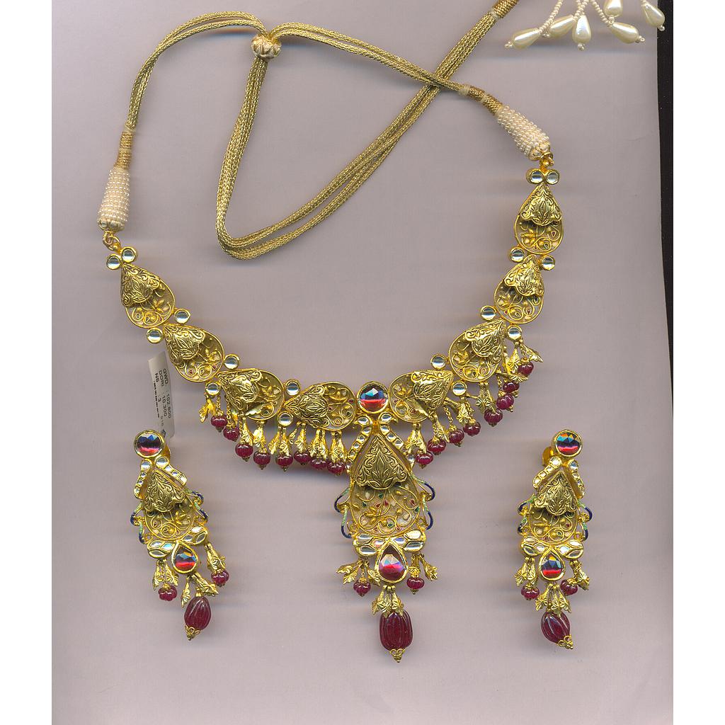 GOLD HALF SET ROUND KUNDAN EXCLUSIVE