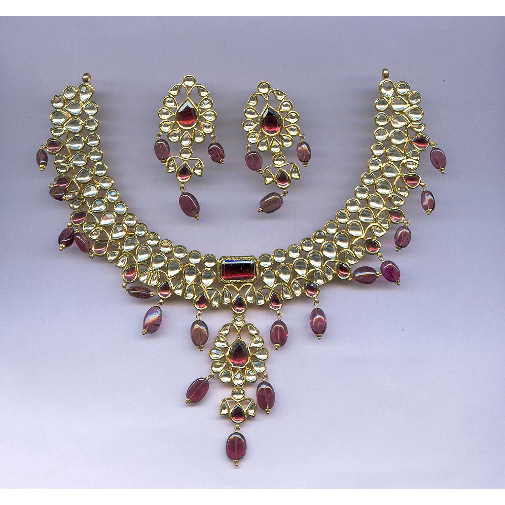 GOLD HALF SET ROUND KUNDAN EXCLUSIVE