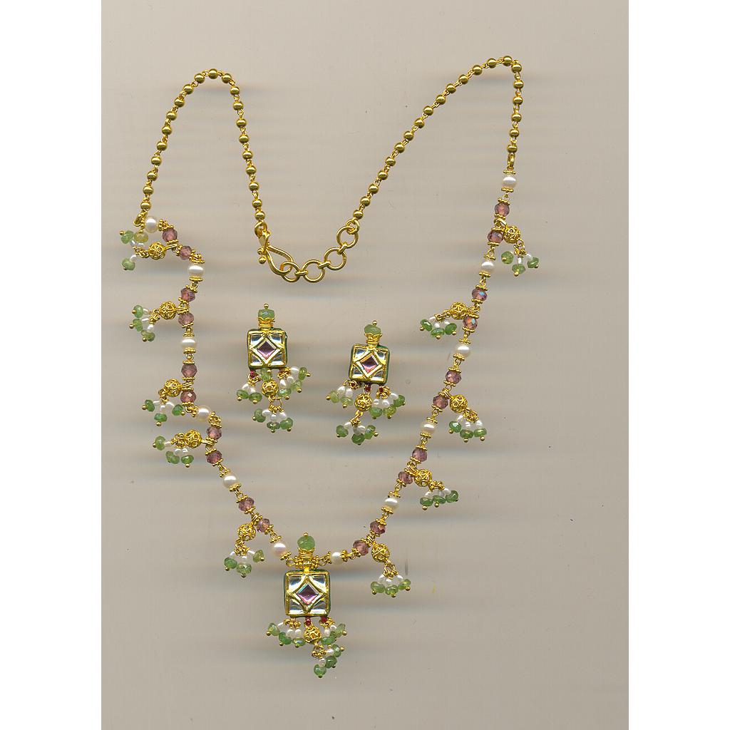 GOLD HALF SET ROUND KUNDAN EXCLUSIVE