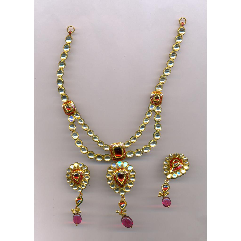 GOLD HALF SET ROUND KUNDAN EXCLUSIVE