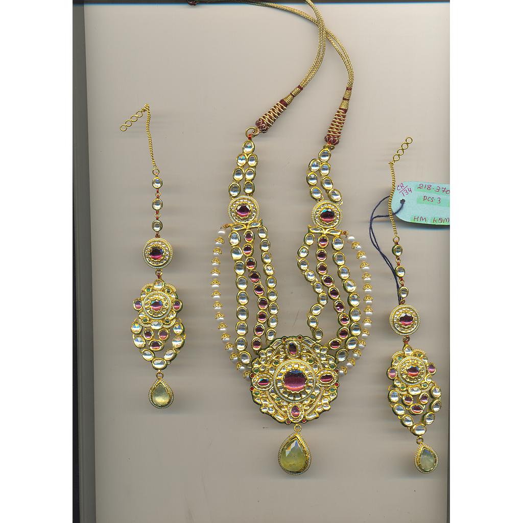 GOLD HALF SET ROUND KUNDAN EXCLUSIVE