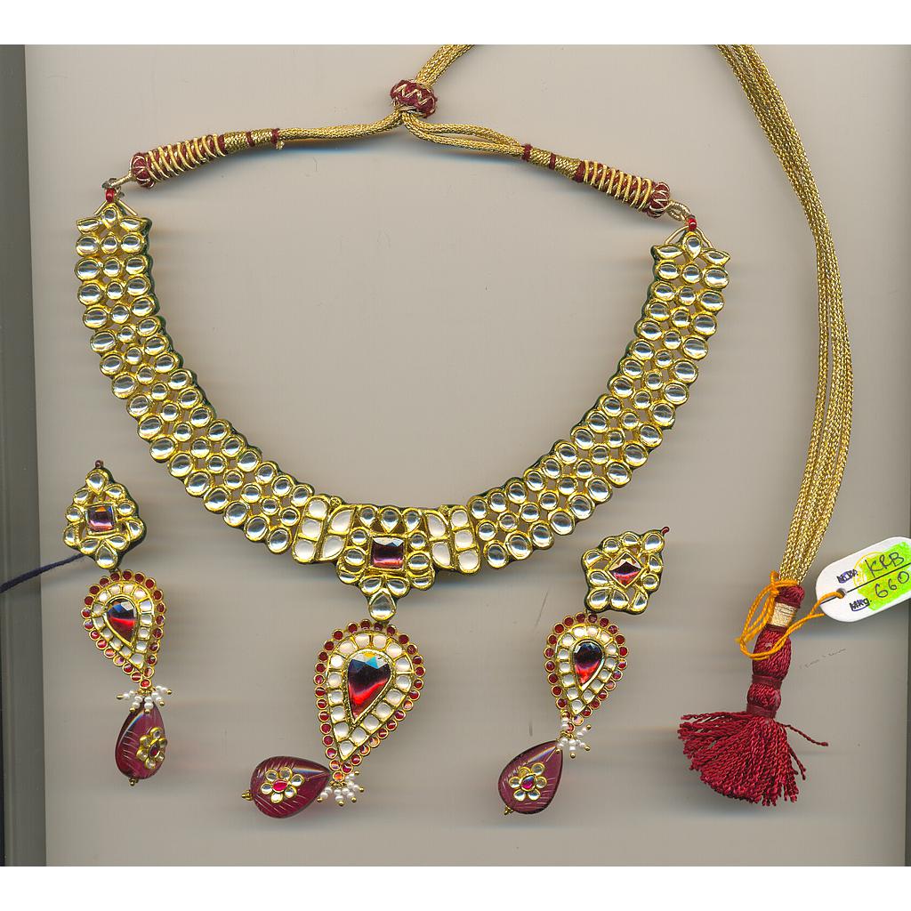 GOLD HALF SET ROUND KUNDAN EXCLUSIVE