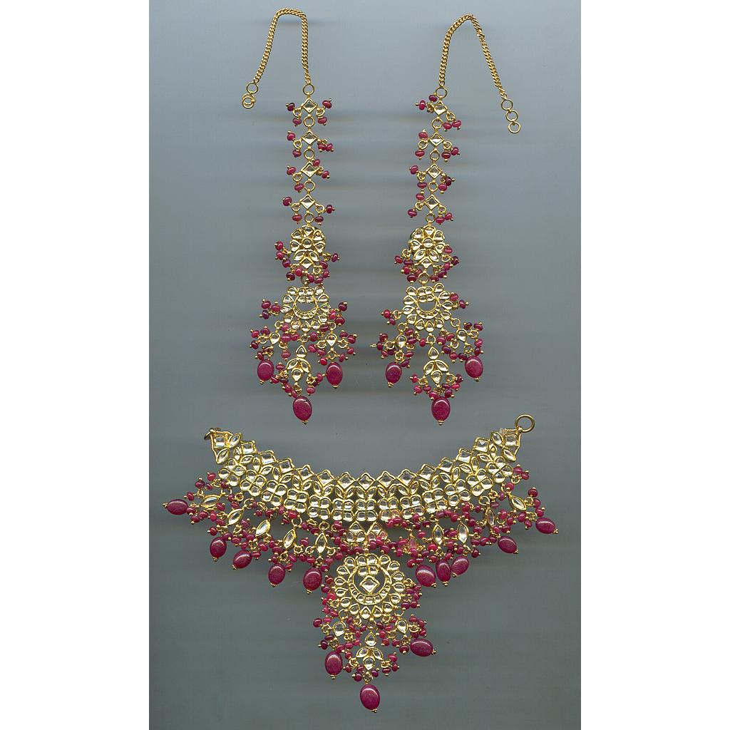 GOLD HALF SET ROUND KUNDAN EXCLUSIVE