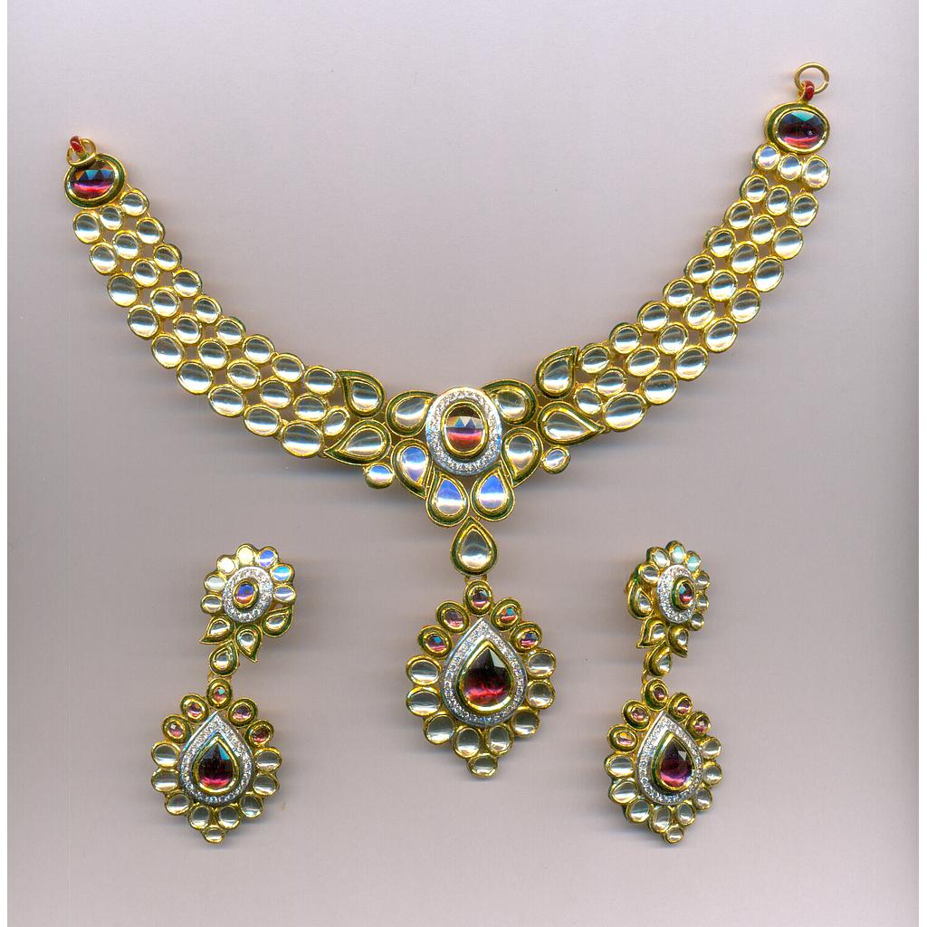 GOLD HALF SET ROUND KUNDAN EXCLUSIVE