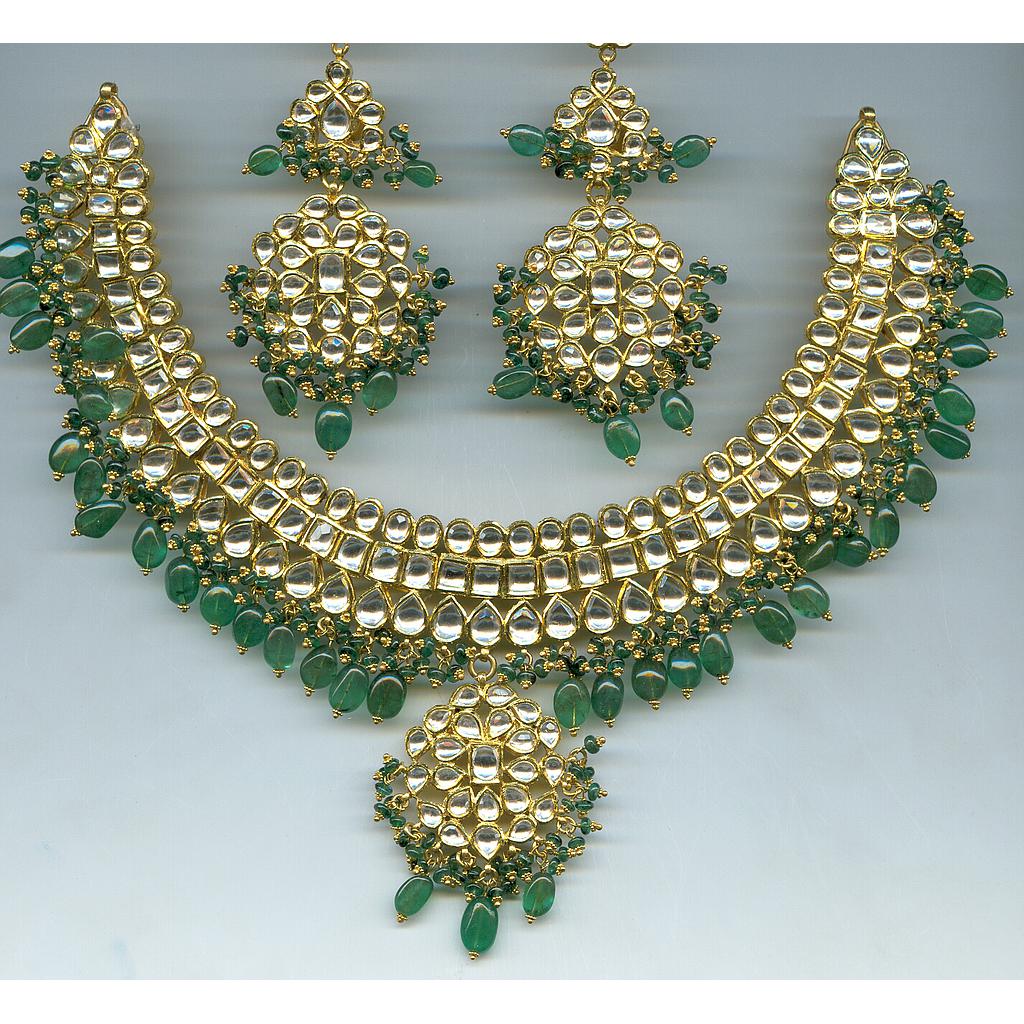 GOLD HALF SET ROUND KUNDAN EXCLUSIVE