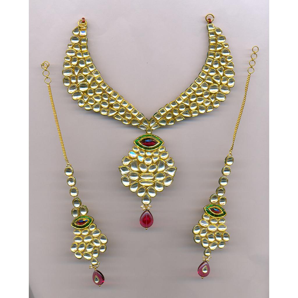 GOLD HALF SET ROUND KUNDAN EXCLUSIVE