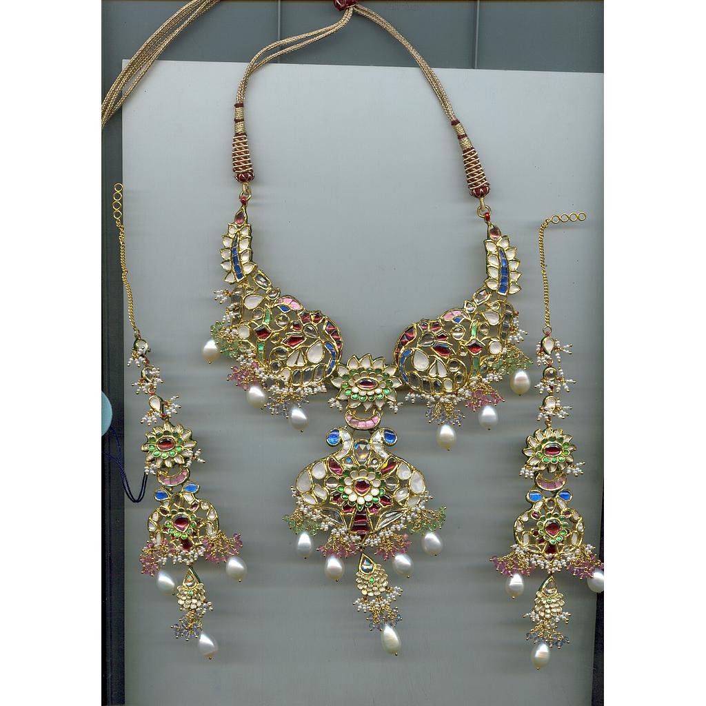 GOLD HALF SET ROUND KUNDAN EXCLUSIVE