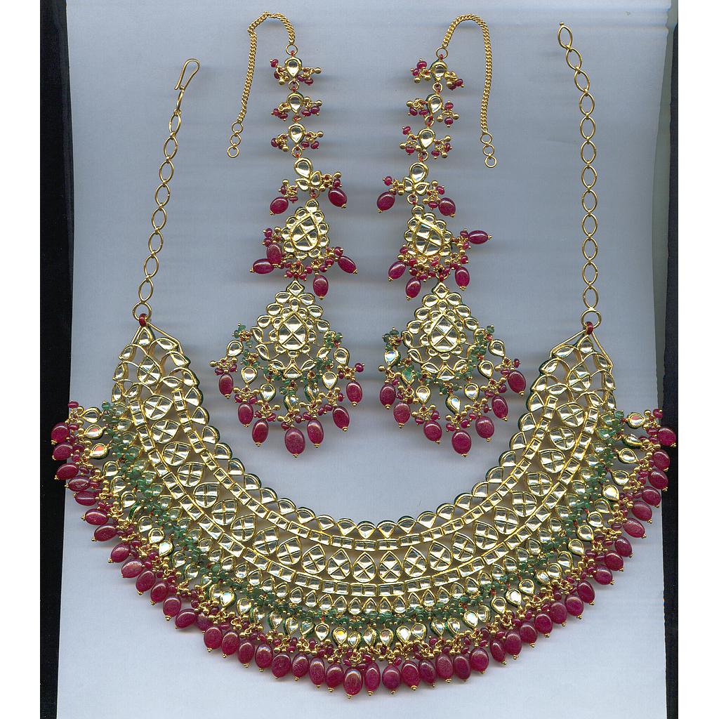 GOLD HALF SET ROUND KUNDAN EXCLUSIVE