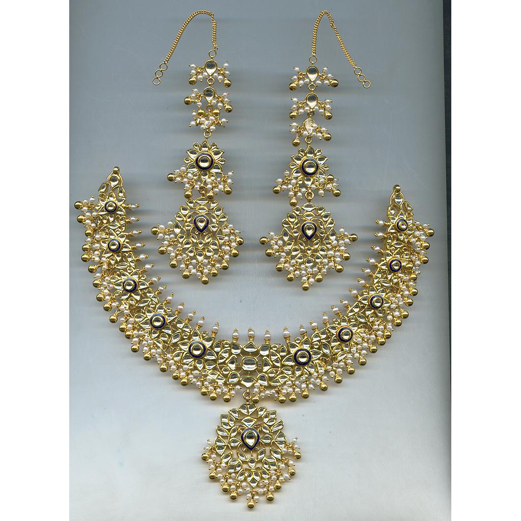 GOLD HALF SET ROUND KUNDAN EXCLUSIVE