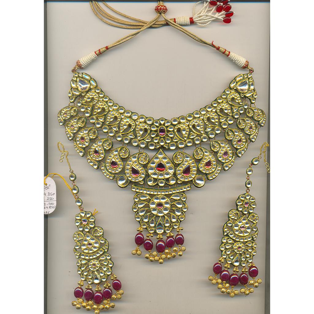 GOLD HALF SET ROUND KUNDAN FANCY